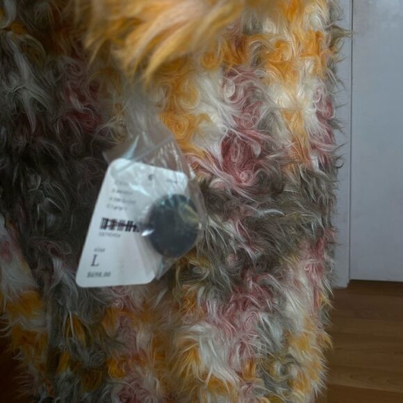 FREE PEOPLE Cardi Plaid Faux Fur Coat - Picture 7 of 8